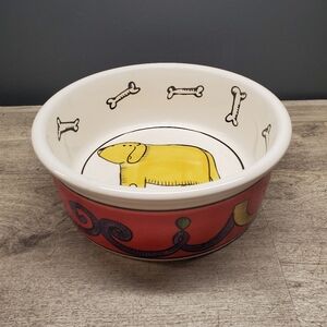 Jester large dog bowl by Ursula Dodge Designs